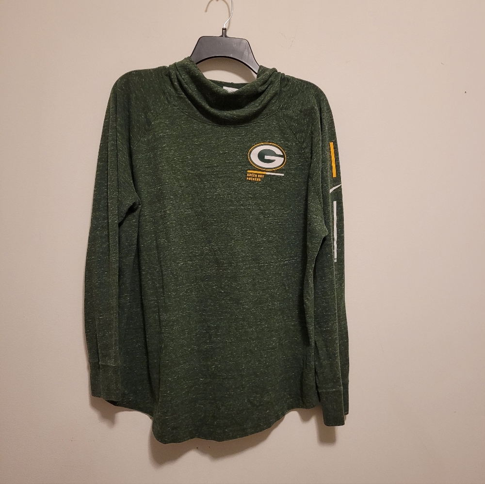 Nike Green Bay Packers Hooded Cowl Neck Long Sleeve Performance Top|Fan Gear